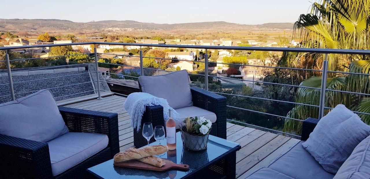 Beautiful Villa With A Stunning View Roujan Extérieur photo