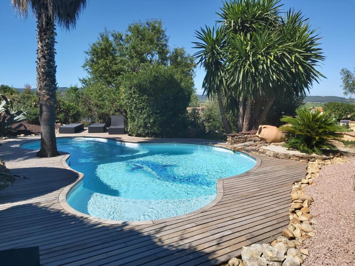 Beautiful Villa With A Stunning View Roujan Extérieur photo
