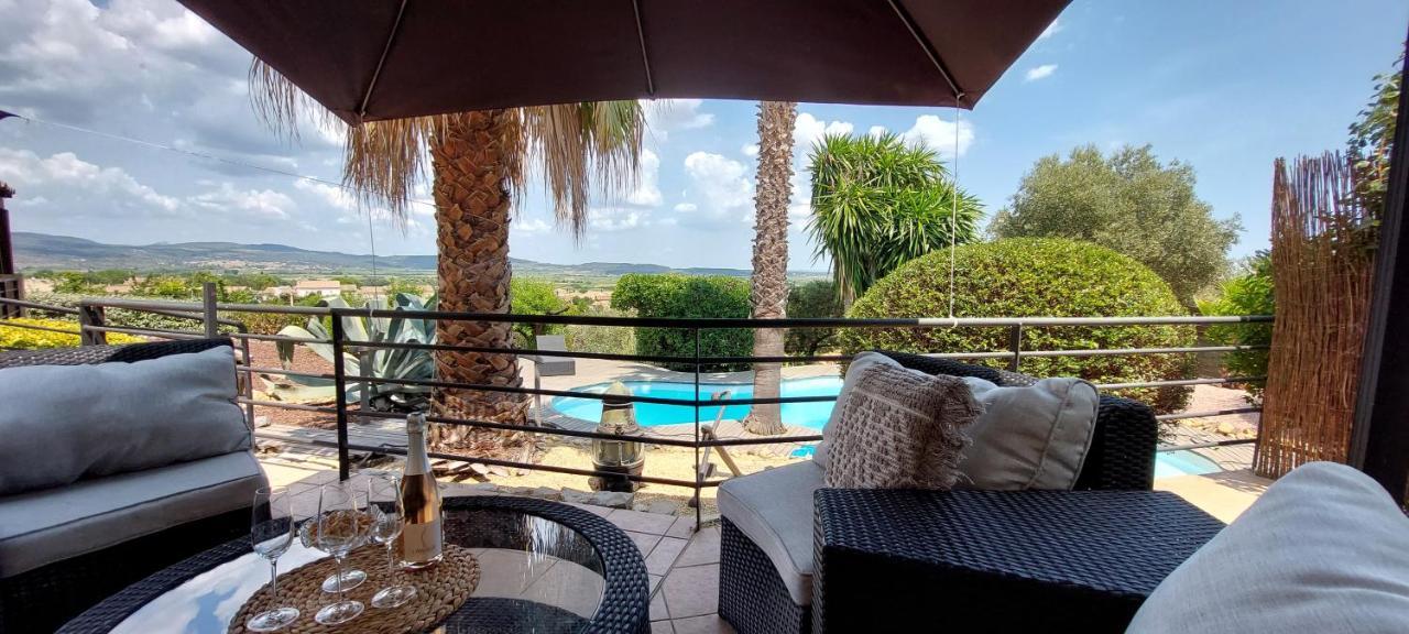 Beautiful Villa With A Stunning View Roujan Extérieur photo