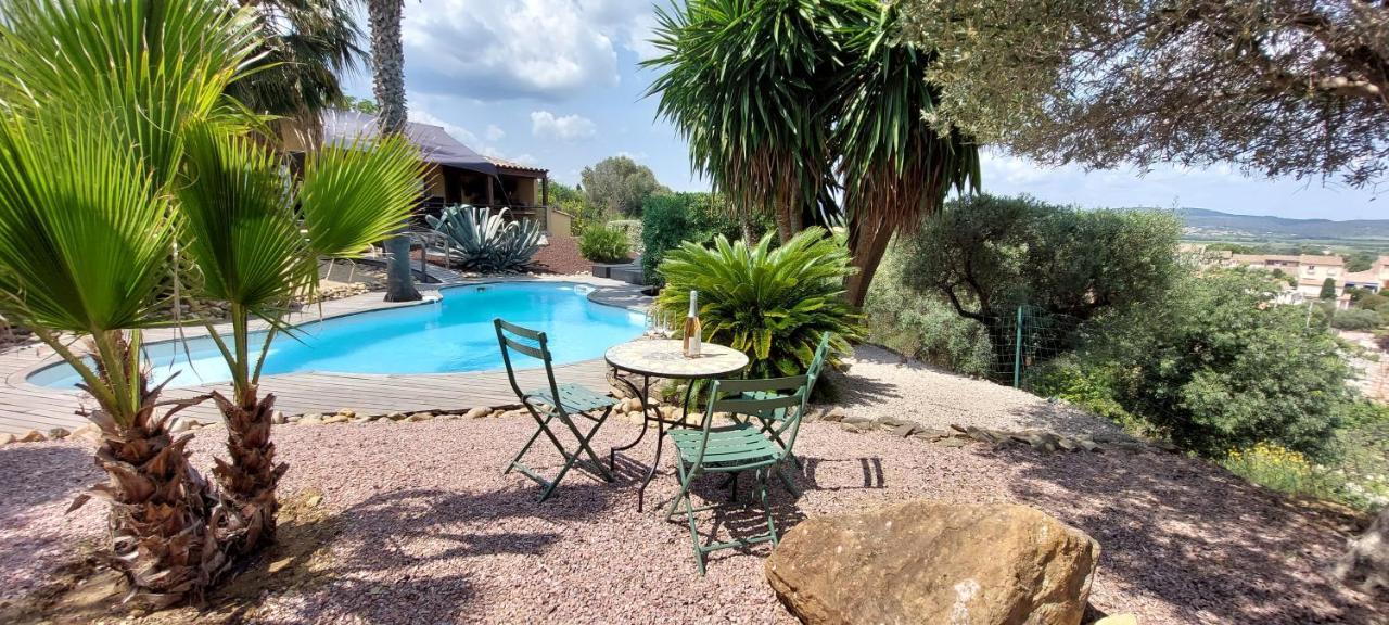 Beautiful Villa With A Stunning View Roujan Extérieur photo