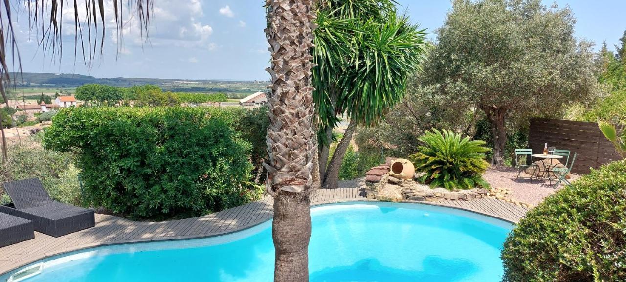 Beautiful Villa With A Stunning View Roujan Extérieur photo
