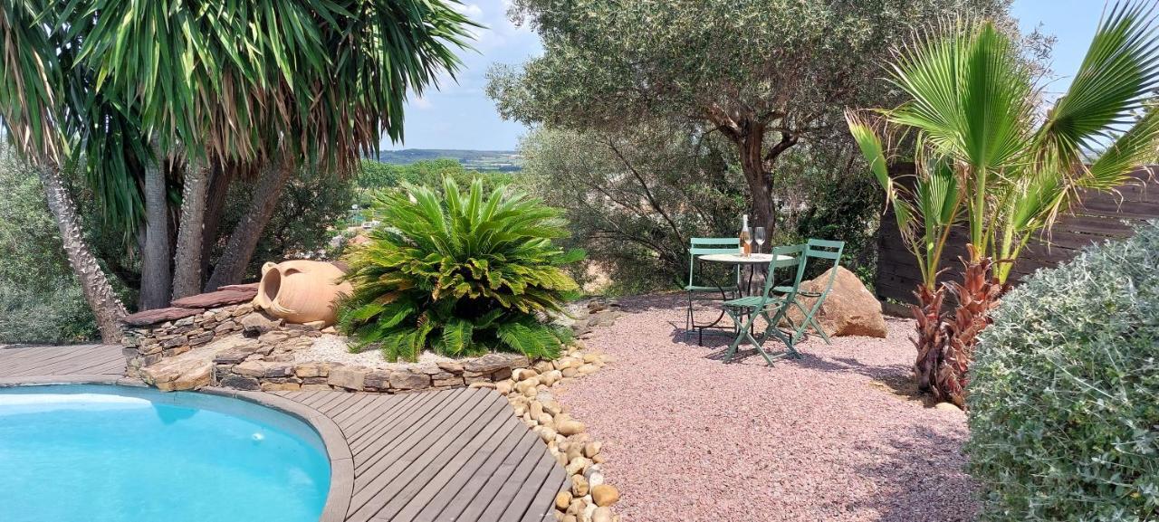 Beautiful Villa With A Stunning View Roujan Extérieur photo